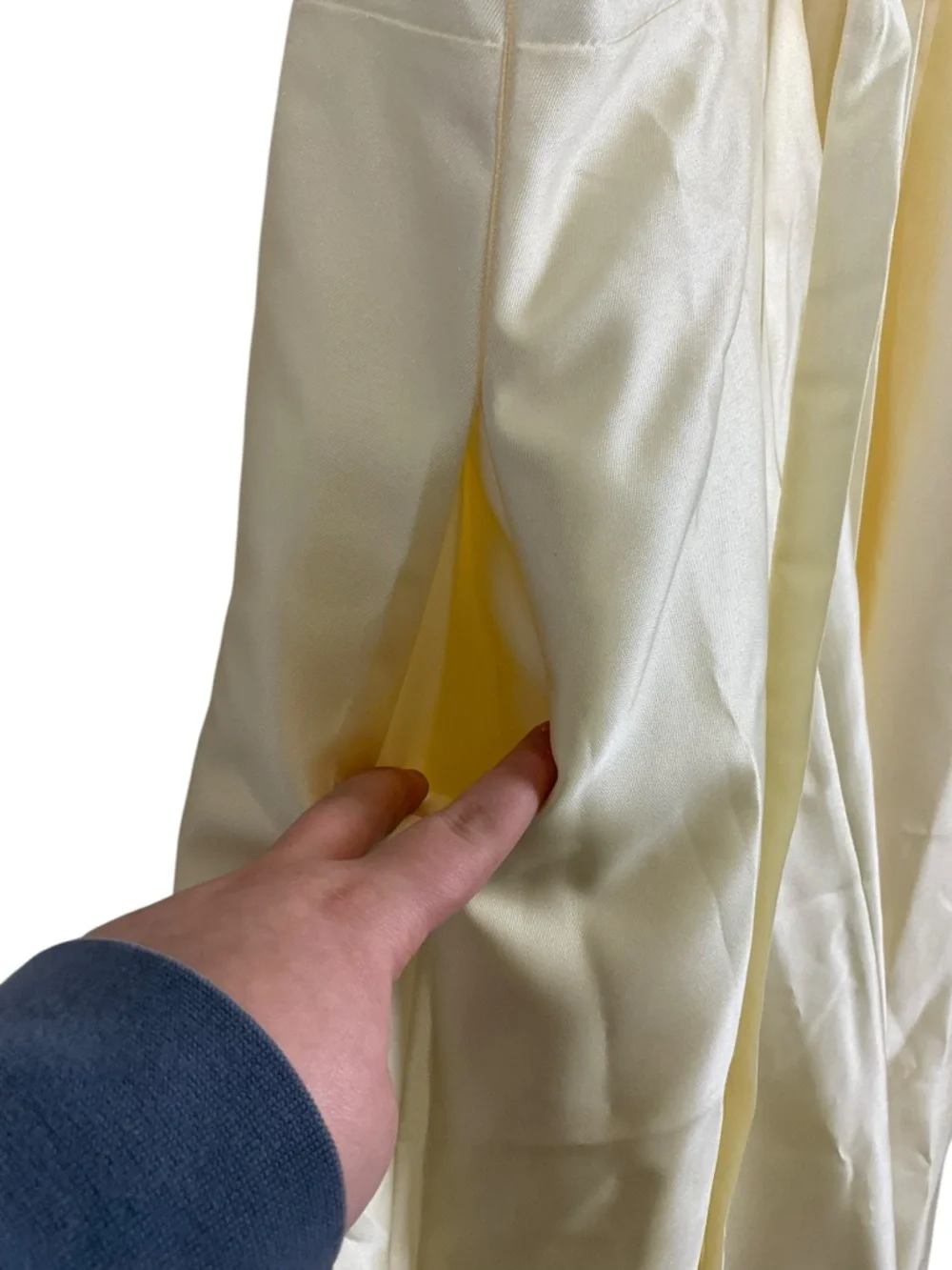 ALFRED SUNG Butter Yellow Satin Bustier Maxi Dress - Picture 4 of 6